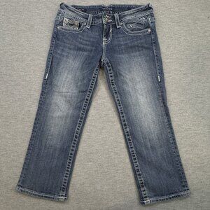 Vigoss Womens Blue Denim The New York Capri Jeans Low Rise Size 3/4 Length 21